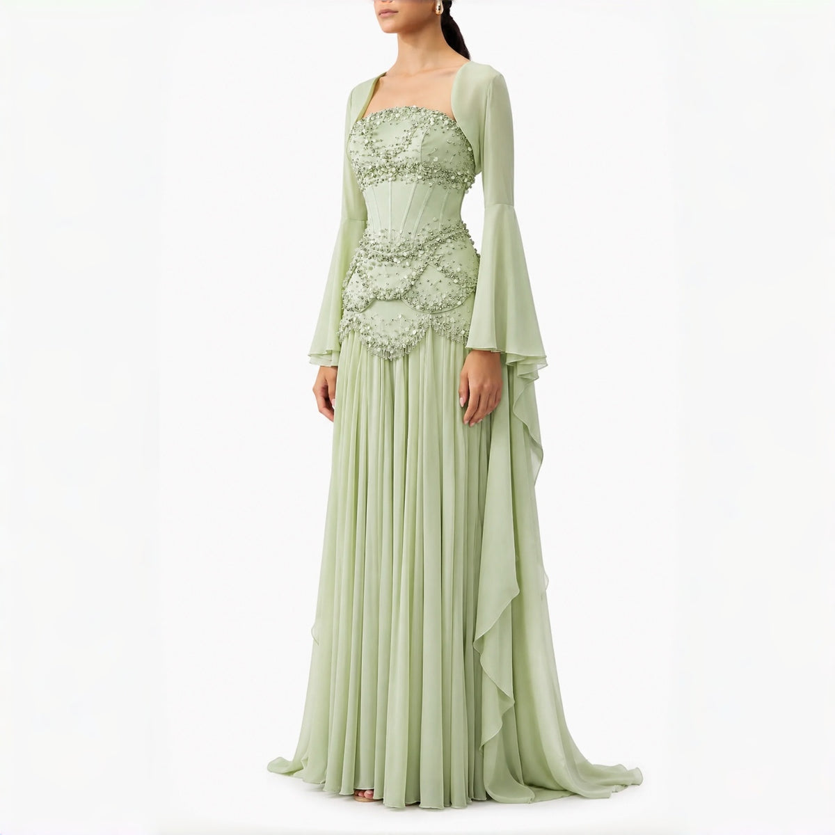 SS286 The Samira Dress In Sage Green